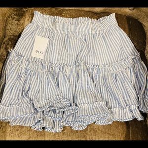 NWT MISA flounce ruffled mini skirt, large